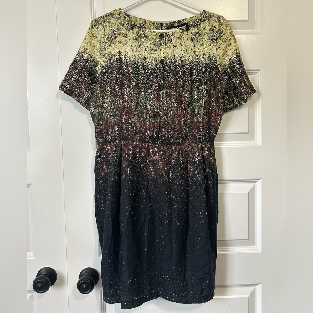 Valerie Dumaine Silk Cotton Blend Short Sleeve Dress Made in Canada
